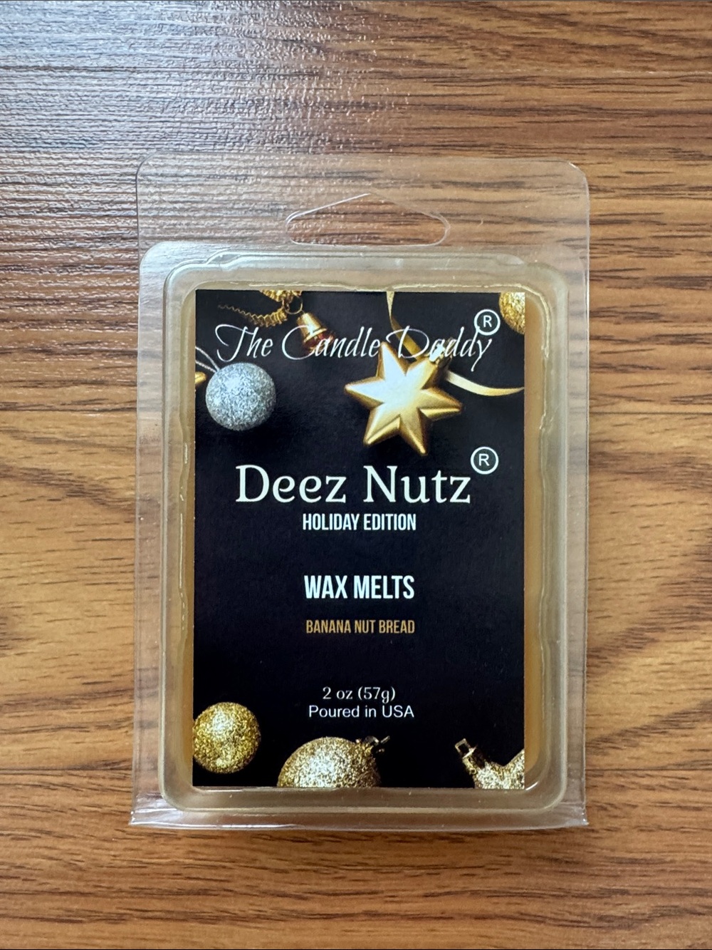 Deez Nutz Holiday Edition Wax Melts - Banana Nut Bread - Black & Gold